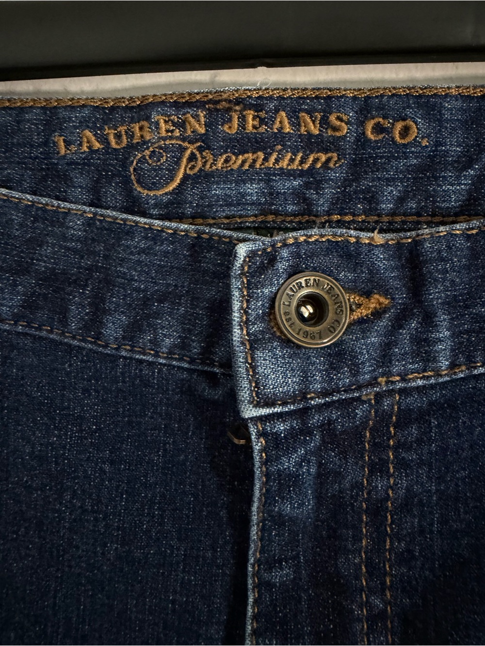 Lauren Jeans Co Womens Petite 14P Dark Wash Denim Jeans Classic Timeless Preppy - Picture 4 of 11